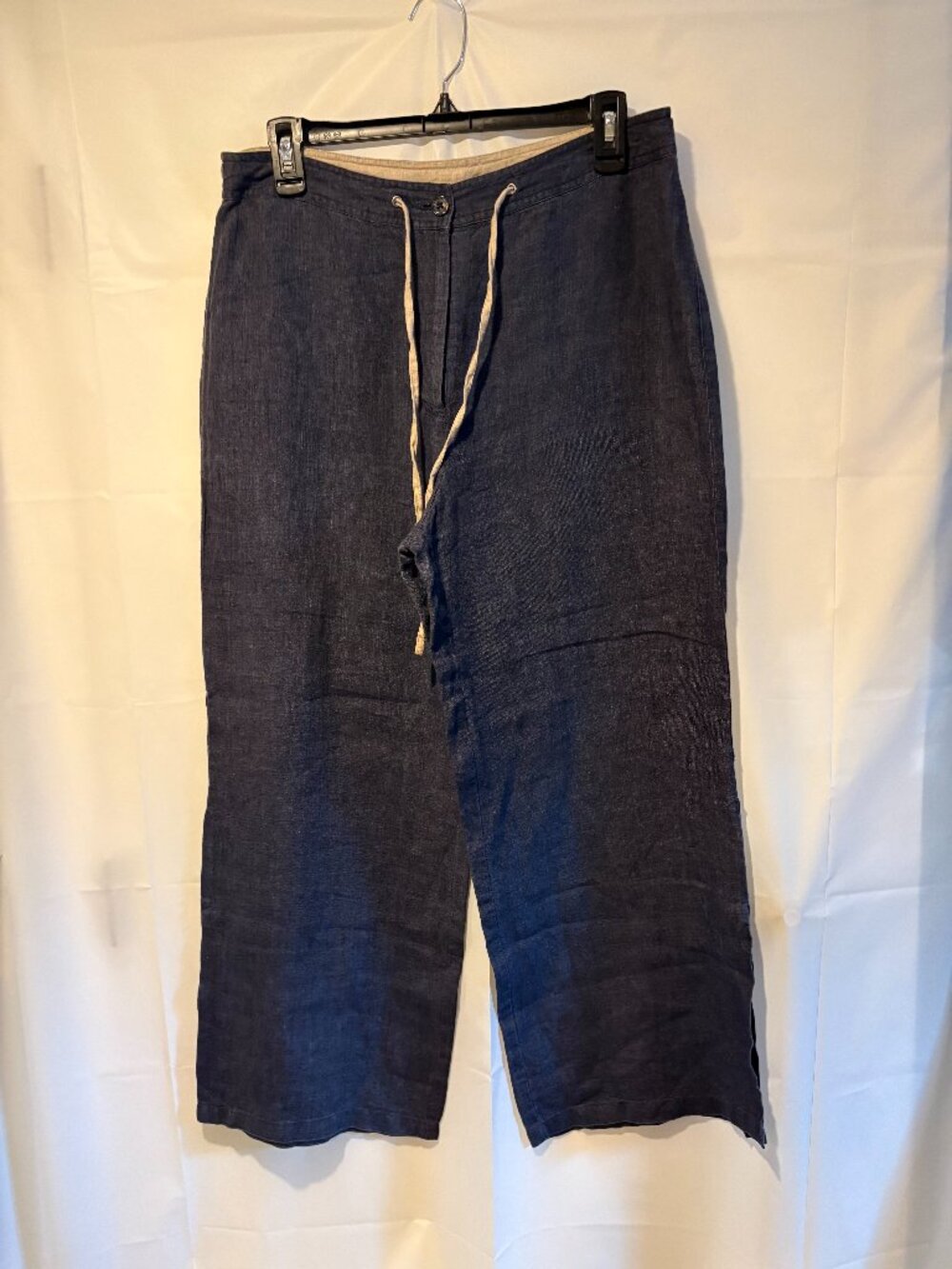 Women Willi Smith Size 10 ¨Denim¨ Linen Wide Leg Pants